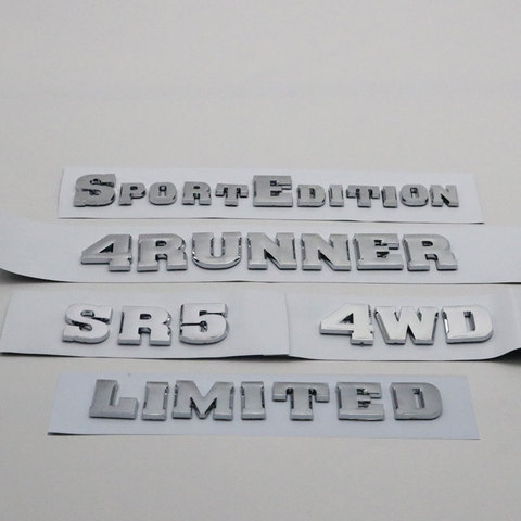 For Toyota 4Runner 2003-2009 Sport Edition 4WD Limited SR5 Emblem Car Body Stcker ABS Chrome Silver Logo Nameplate Badge Decal ► Photo 1/6