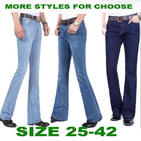 2022 Men's Flare Pants Mid-Rise Elastic Flare Jeans Fashion Slim Small Flare Jeans Men's Denim Pants ► Photo 1/6