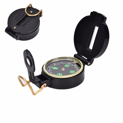 High Precision Metal Pocket Army Style Compass Military Camping Hiking Survival Marching Adjustable Luminous Marching Line ► Photo 1/6