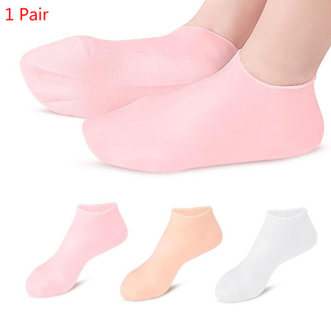 1Pair Feet Care Socks Spa Home Use New Silicone Moisturizing Gel Heel Socks Cracked Foot Skin Care Protectors Anti Cracking ► Photo 1/6