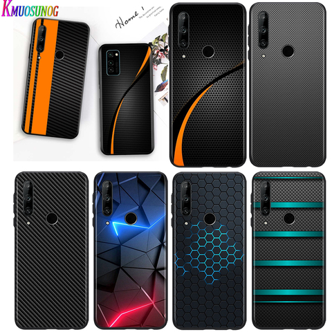 Bright Black Cover Car Carbon fibre for Huawei Honor 30 20S 20 10i 9S 9A 9C 9X 8X 10 9 Lite 8A 7C 7A Pro Phone Case ► Photo 1/6