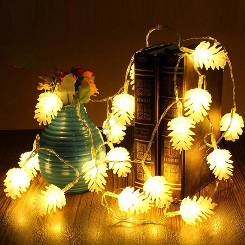 Fariy Pine Cones LED String Lights Battery Operated 10/20/30/40leds for Home Festival Party Christmas Tree Garden Decoration ► Photo 1/6