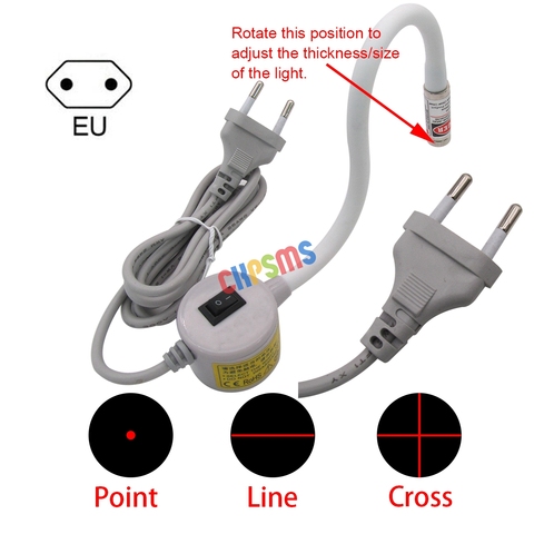 1PCS EU Plug Magnetic base gooseneck Red Positioning Laser Light FOR Sewing & Cutting  Machine ► Photo 1/2