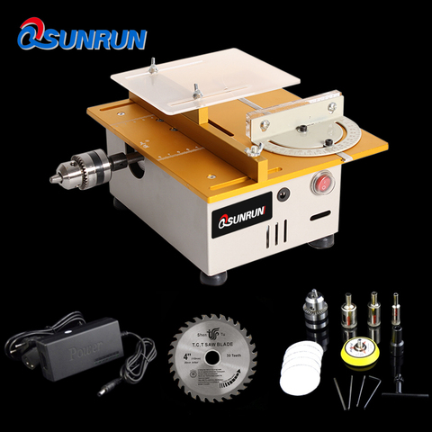 Multifunction Mini Table Saw Handmade Woodworking Bench Lathe Electric Polisher Grinder DIY Model Cutting Saw 7000RPM B12 Chuck ► Photo 1/6