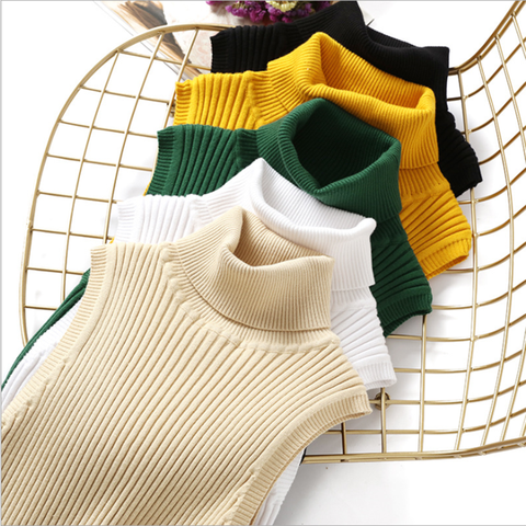 New Sexy Sleeveless Sweater Female Tank turtleneck Sweater Women slim knitting Sweater Women Winter Pullovers Women Jumper Tanks ► Photo 1/6