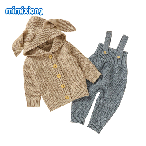 Buy Online Autumn Children Boys Girls Rabbit Clothes Sets Casual Hooded Long Sleeves Sweaters Jumpers Rompers Toddler Infant Winter Outfits Alitools