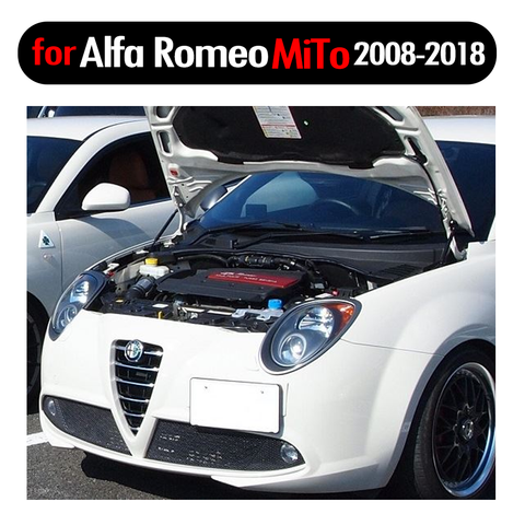 for Alfa Romeo MiTo 2008-2022 Front Bonnet Hood Modify Gas Struts Carbon Fiber Spring Damper Lift Support Absorber ► Photo 1/6