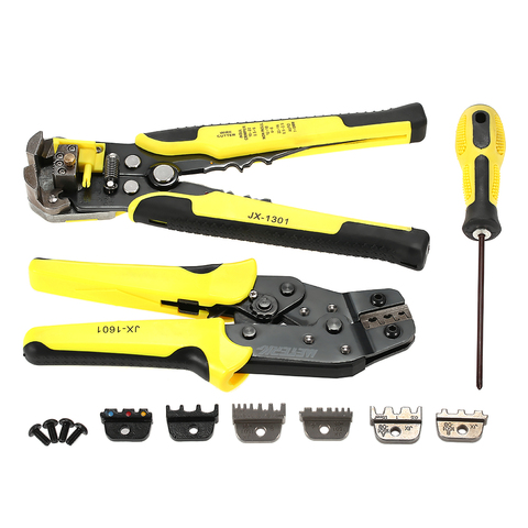 Meterk 4 In 1 multi tools Pliers Wire Crimper Engineering Ratcheting Terminal Wire crimping Tool + Wire Stripper+ S2 Screwdriver ► Photo 1/6