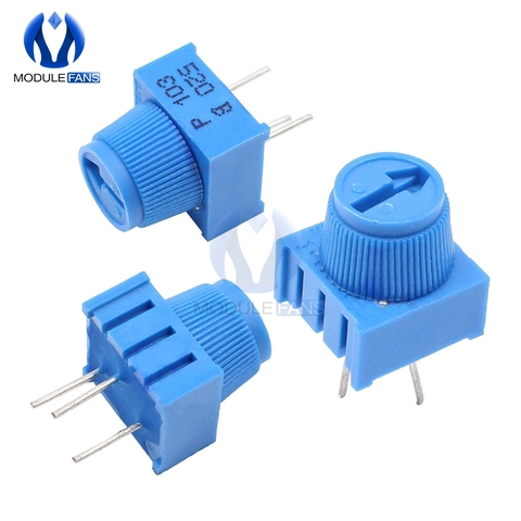 10PCS Potentiometer Resistor 10K Ohm Single Turn Breadboard Trim Potentiometer With Knob for Arduino Trimpot ► Photo 1/4