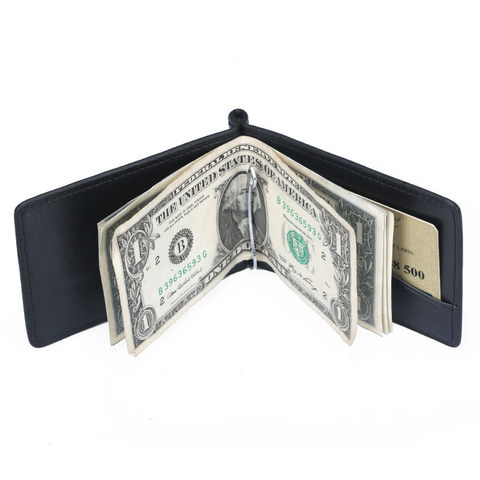 New Mini Men's Leather Money Clip Wallet With Coin Pocket Thin Purse For Man Magnet Hasp Small Zipper Money Bag ► Photo 1/6