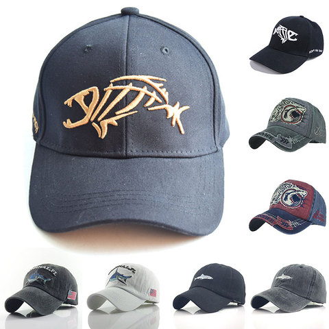 Cheap New Fish Bone Men's Baseball Cap Women's Snapback Fishing