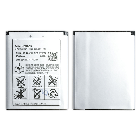 BST-33 Mobile Phone Battery For Sony Ericsson K800i K810i C702 C903 F305 G900 K550i K630i K660i W100I T700 T715 ► Photo 1/6