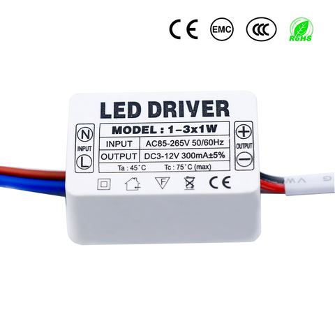 LED Driver 300mA 1-3W 3-5W 4-7W 8-12W 12-18W 18-25W 25-36W LED Power Supply Unit 350mA AC90-265V Lighting Transformers For LEDs ► Photo 1/6