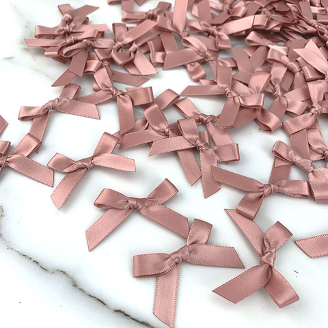 (200 pcs/pack) Fresh Pink Ribbon Bows Small Size Satin Ribbon Bow Flower Craft Decoration Handwork DIY Party Decoration ► Photo 1/6