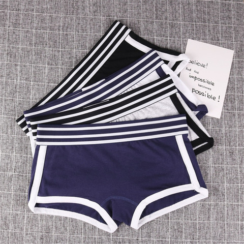 1pcs Women Color Shorts Tomboy Mid-waisted Neutral Underwear Cotton Boxer Briefs Solid Knickers Tran Les Lesbian Boyshort ► Photo 1/6