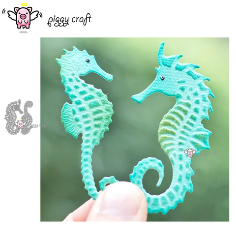 Piggy Craft metal cutting dies cut die mold 2Pcs Seahorse decoration Scrapbook paper craft knife mould blade punch stencils dies ► Photo 1/3