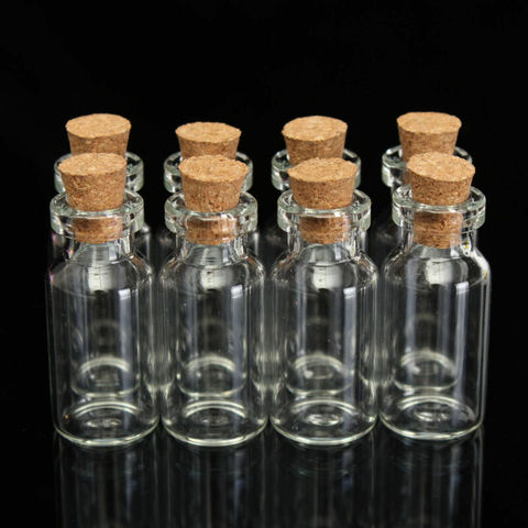 5/10/25pcs Lovely Small Bottle Tiny Clear Empty Wishing Glass Message Vial With Cork Stopper 16mm*35mm 2ml mini Containers ► Photo 1/4