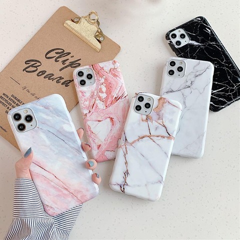 moskado Glossy Granite Stone Marble Texture Cover For iPhone 12 11 Pro X XR XS Max 7 8 7Plus Soft Silicone IMD Back Cases Cover ► Photo 1/6
