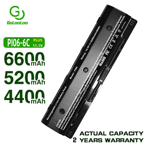 Golooloo 6 cell Laptop Battery for HP PI06 P106 PI09 HSTNN-LB4N HSTNN-YB4N HSTNN-LB4O for HP Envy 14 15 17 HSTNN-UB4N 710416-001 ► Photo 1/5