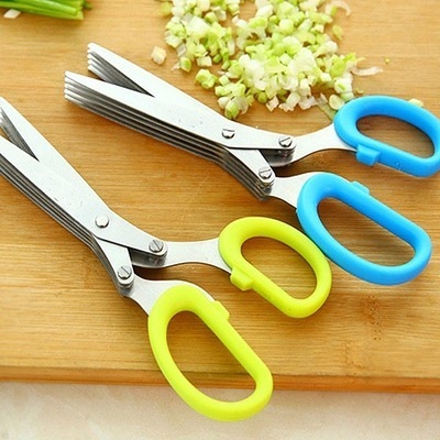 19cm Minced 5 Layers Multifunctional Kitchen scissor Shredded Chopped Scallion Cutter Herb Laver Spices Cook Tool cut ► Photo 1/1