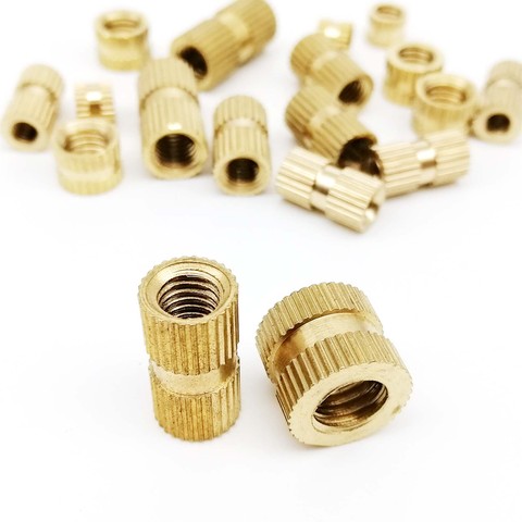 5/25X M2 M2.5 M3 M4 M5 M6 M8 M10 Solid Brass Pure Copper Metric Thread Injection Molding Knurl Insert Nut Nutsert Embedded Nut ► Photo 1/6