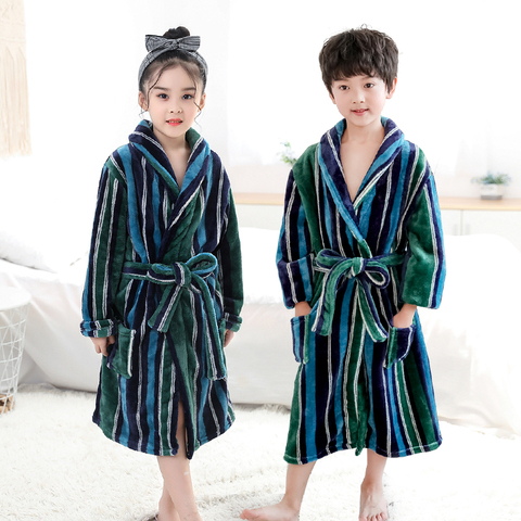 New Arrival Flannel Bathrobe for Boys and Girls Hooded Bear Bathrobes Kids Baby Dressing Gowns Children Winter Sleepwear 4-14T ► Photo 1/6