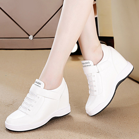 2022 Autumn High Top Wedge Platform Sneakers Women Casual Shoes Hidden Heels Ladies Sneakers  Women Shoes YYJ151 ► Photo 1/6