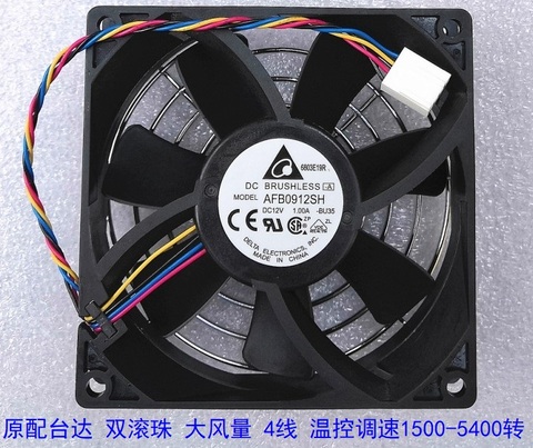 New Delta 9025 9225 9cm Fan 4-Wire Dual Ball AFB0912SH 12V 1.0A High-Speed cooling fan ► Photo 1/4