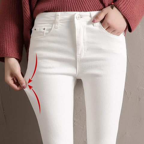 2022 New Jeans for Women black White Jeans High Waist Jeans Woman High Elastic Stretch Jeans female denim skinny pencil pants ► Photo 1/6