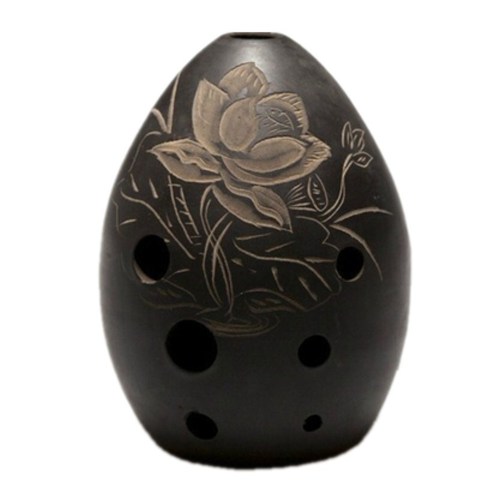 Hand polished Fired Ceramic Xun 8 Holes Ocarina Black Clay Xun Musical Instrument For Children Beginner ► Photo 1/5