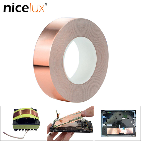 10meter Adhesive Conductive Copper Foil Tape 8/20/30/50mm Shield Eliminate EMI Anti-static Single-sided Repair Tape Thick0.06mm ► Photo 1/6