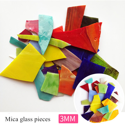 500g Irregular Church Mica Glass Mosaic Tiles Transparent Broken Glass Pieces for Craft DIY Wall Decorative Mosaic Materials ► Photo 1/6