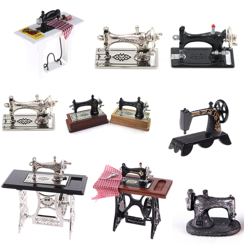 1/12 Dollhouse Miniature Accessories Mini Sewing Machine Head Simulation Furniture Model Toys for Doll House Decoration ► Photo 1/6