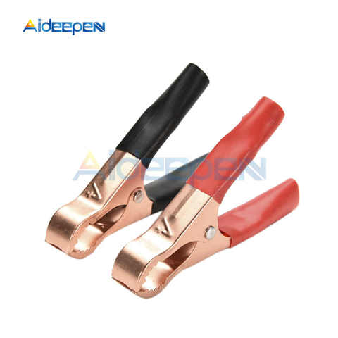 2Pcs 50A 80mm Crocodile Clip Car Caravan Van Battery Test Lead Clips Battery Clamps Alligator Clips Red + Black ► Photo 1/6