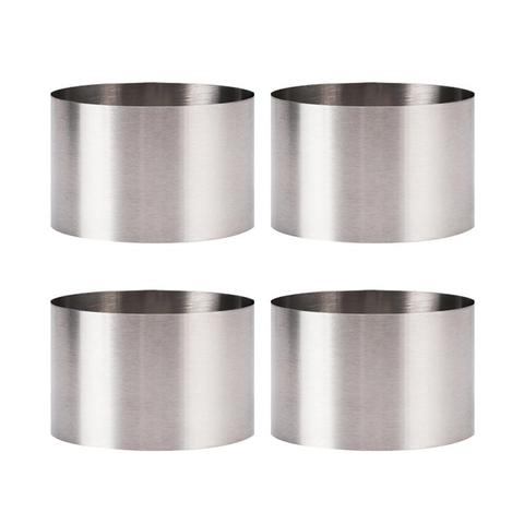 4Pcs/Set 6*6*5/8*8*5cm Circular Stainless Steel Mousse Dessert Rings Set Cake Cookie Biscuit Baking Molds ► Photo 1/1