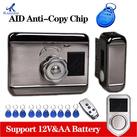 Electric lock AID Chip Lock Simple Smart Card Locks Wireless Electronic RFID card reader Door Locks Keyless anti-theft door lock ► Photo 1/6