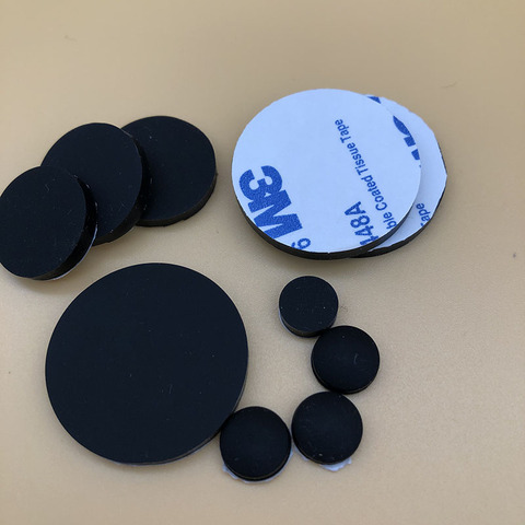 Various Size Silicone Rubber Round Pad 3M Self adhesive Mat Shock Absorber Rubber Cushion Seal Gasket High Temp Cover PVC Mat ► Photo 1/6