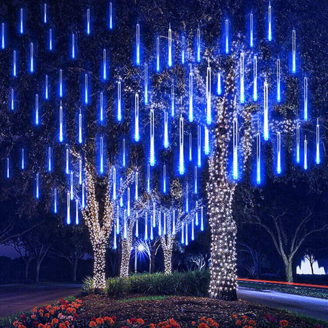 New Year Meteor Shower Rain 8 Tubes LED String Lights 30cm 50cm Outdoor Waterproof for Christmas Wedding Party Garden Decoration ► Photo 1/1