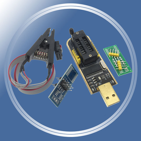 CH341 CH341A USB programmer with SOP8 SOP8 SOP Test Clip IC socket programer support many 24/25XX SPI flash EEPROM chip ► Photo 1/6