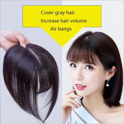MANWEI Straight hair Women Topper Light One-piece Hair Extension with Bangs Human hair mixed Synthetic hair Clip-in Hairpieces ► Photo 1/5