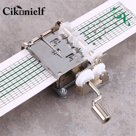 Cikonielf Make Your Own Music Box Kit DIY Tune Hand Crank 15 Note Music Box Movement Hole Puncher 20 Paper Tapes ► Photo 1/6