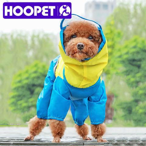 HOOPET Dog Raincoat Jumpsuit Raincoat for Dogs Pet Cloak Small Dog Cat Chihuahua Teddy Waterproof Jacket ► Photo 1/6