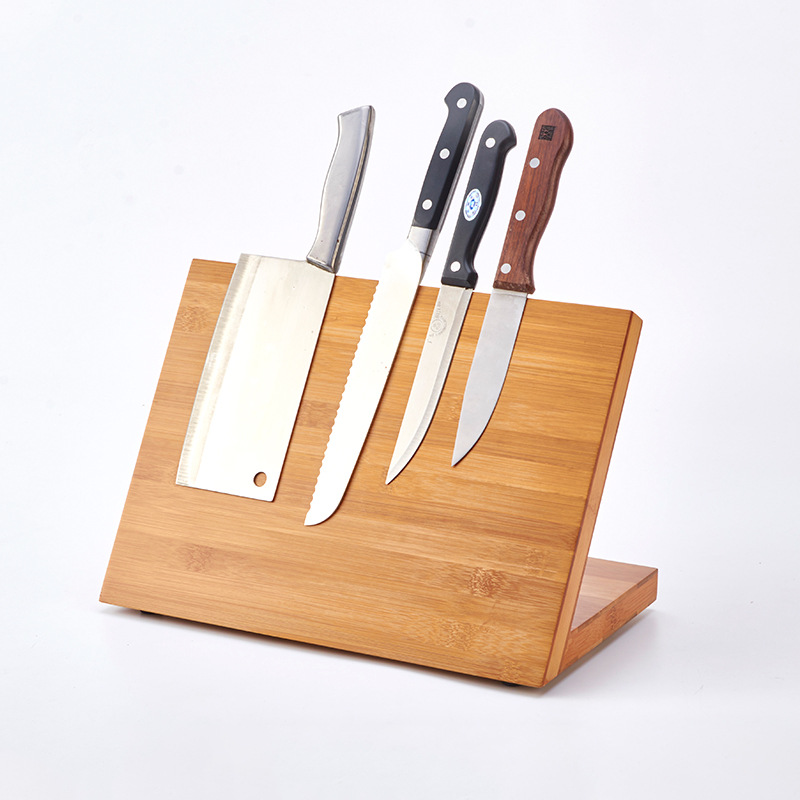 Magnetic Knife Block(Natural Wood) Knife Organizer Block Knife Dock Kitchen  Scissor Holder Strongly Magnetic Acacia