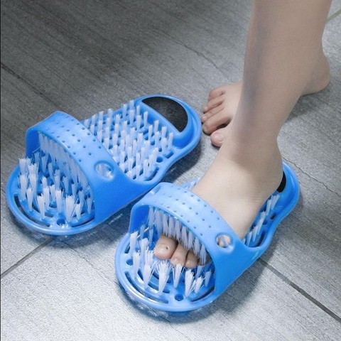 Household Bathroom  Foot Cleaning Brush Slipper  Plastic Remove Dead Skin Massage Slipper Foot Scrubber Bath Shoe with Brush ► Photo 1/6