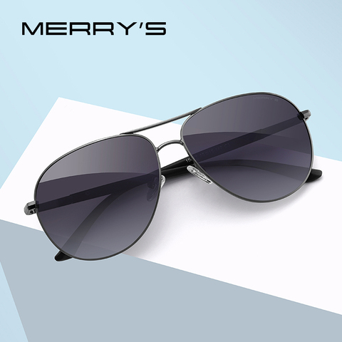 MERRYS DESIGN Men Classic Pilot Sunglasses Aviation Frame HD Polarized Sunglasses For Driving TR90 Legs UV400 Protection S8037 ► Photo 1/6