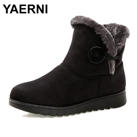 YAERNIClassic Women's Boots New Ladies Snow Boots Women's Large Size Mother Shoes Cotton Shoes Warm Middle-aged SnowBoots Cotton ► Photo 1/6