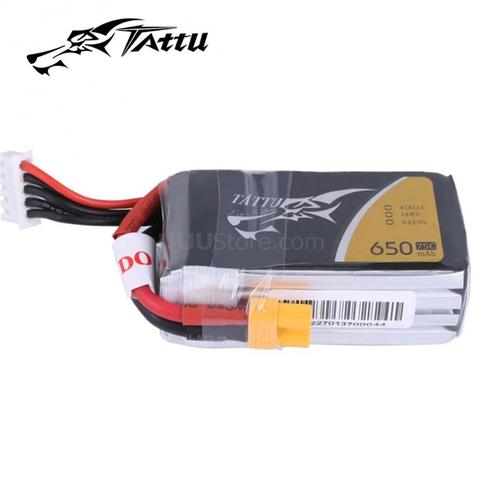 TATTU LiPo Battery 4S 650mah 75C 14.8V XT30 XT30U-F Violence Lithium Li-Polymer Battey for RC FPV Racing Drone Quadcopter Toys ► Photo 1/6