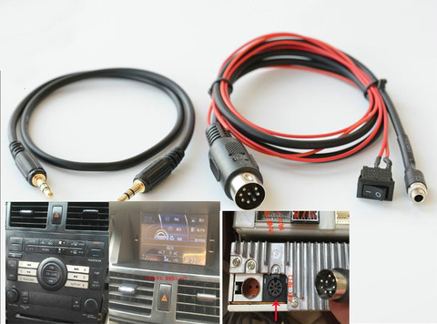 Car AUX Audio Cable 8 pin Female+Male cable For Nissan Teana JK230 JM230 JK200 2004-2008 ► Photo 1/1