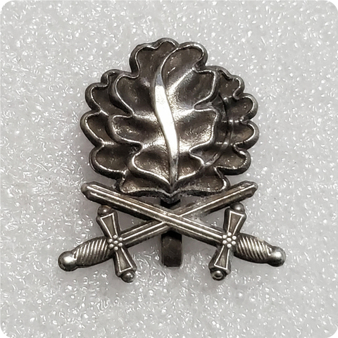 Antique silver Oak leaves pin sword brooch badge Germany jewelry men patriot gift shirts jacket accessory ► Photo 1/2