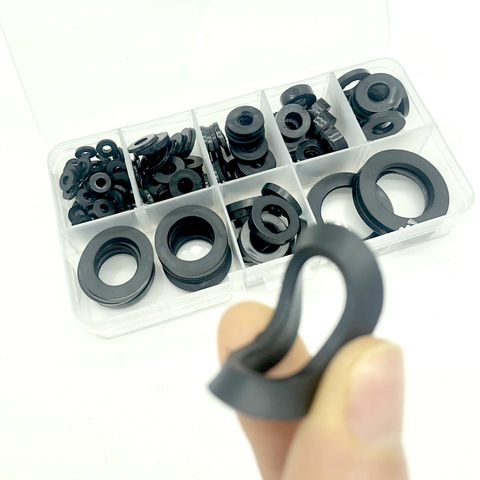 8 Sizes Black Insulation Sealing Ring Rubber Flat Washer Gasket Assortment Kit M3 M4 M5 M6 M8 M10 M15 M20 Home Improvement ► Photo 1/5